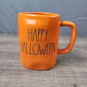 Rae‎ Dunn Artisan Collection Orange Ceramic Farmhouse Happy Halloween Mug